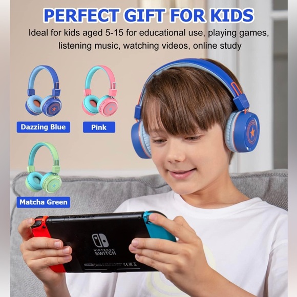 New bee Kids Bluetooth Headphones with Microphone Bluetooth - Picture 3 of 9